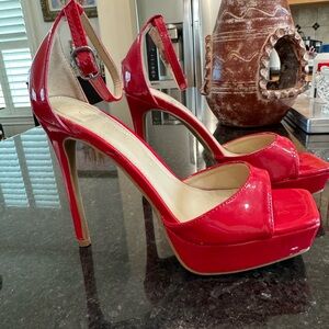 WILD DIVA LOUNGE RED Ladies 5” Stiletto Heel Sandals Red Size 6